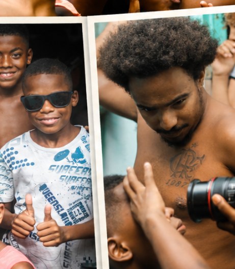 Set de filmagem conduzido por crianças no território